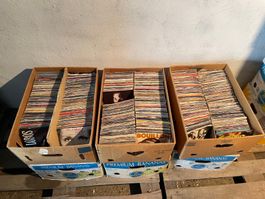 3 cartons de disque vinyles 45 tours 2 titres