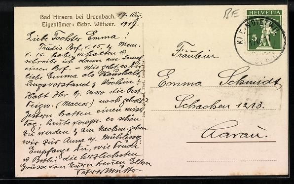 Cartes postales: Ursenbach, Gasthof Bad Hirsern, Eigent – D'occasion à Berlin par bartko-reher 1