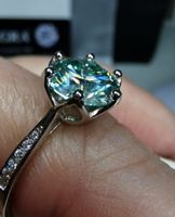 Bague argent avec diamant de moissanite de 3 ct certifié GRA