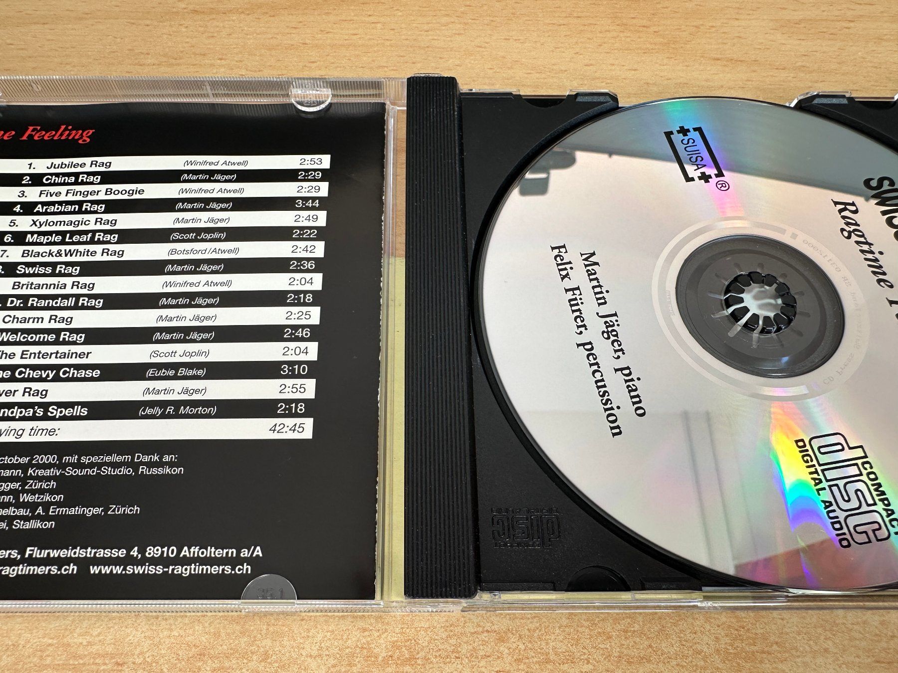 CD: X0 Swiss Ragtimers - Tagtime Feeling – Usato da Rikon im Tösstal venduto da Alpenmutz 2