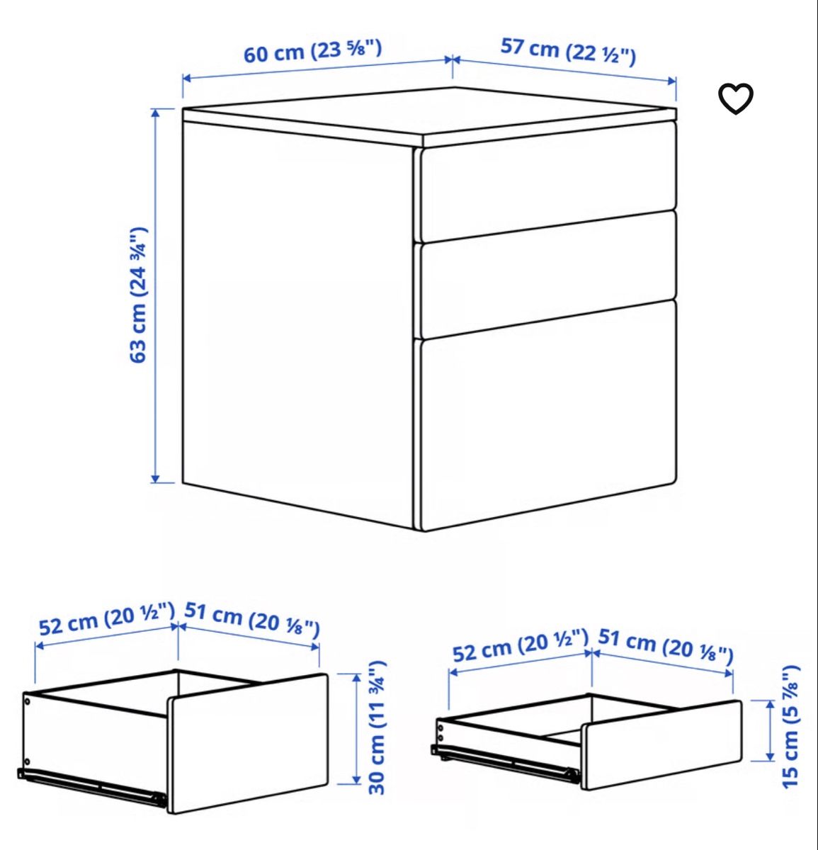 Ikea Cassettiere: IKEA SMÅSTAD / PLATSA 3 Drawers - white – Nuovo (secondo la descrizione) da Zürich venduto da grace89 2