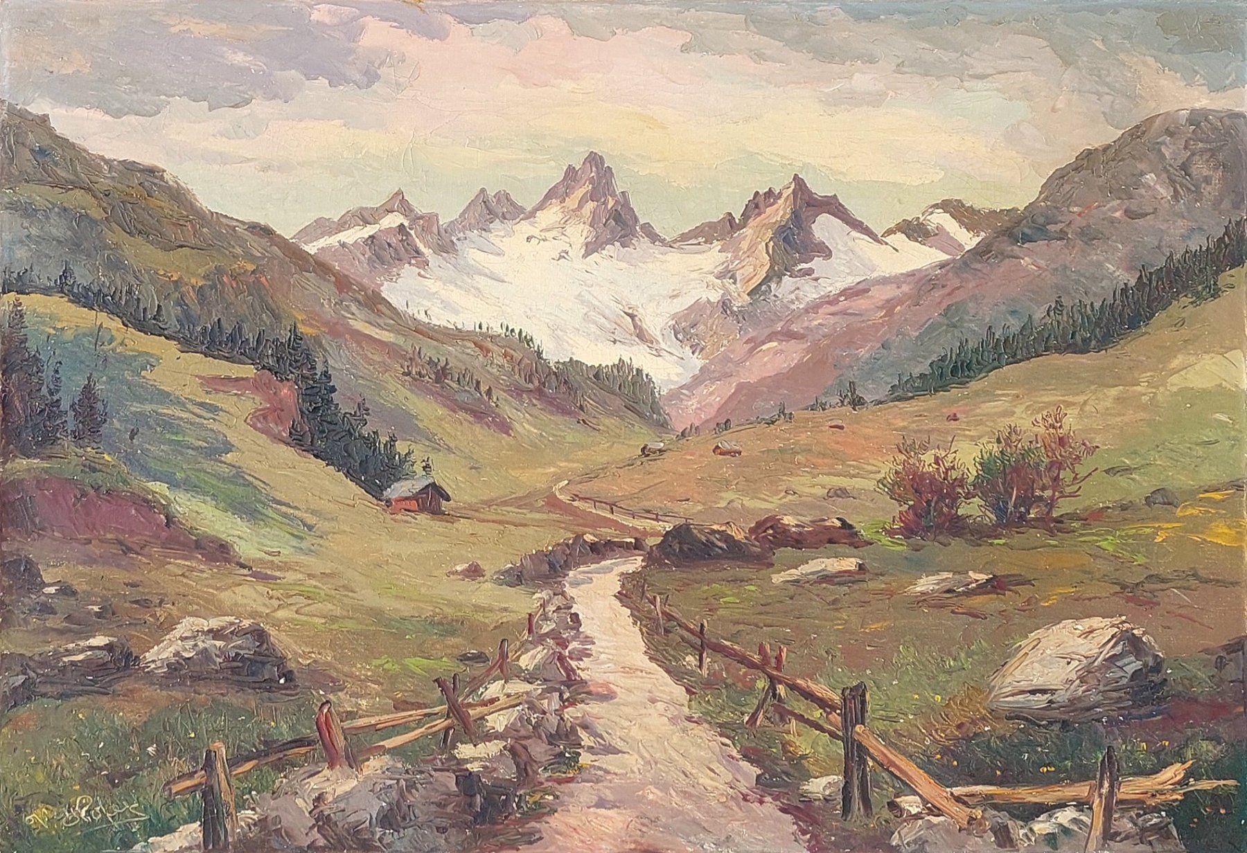 Tableaux: V. Hofer - Les Alpes – D'occasion à Montmelon par canelle-12