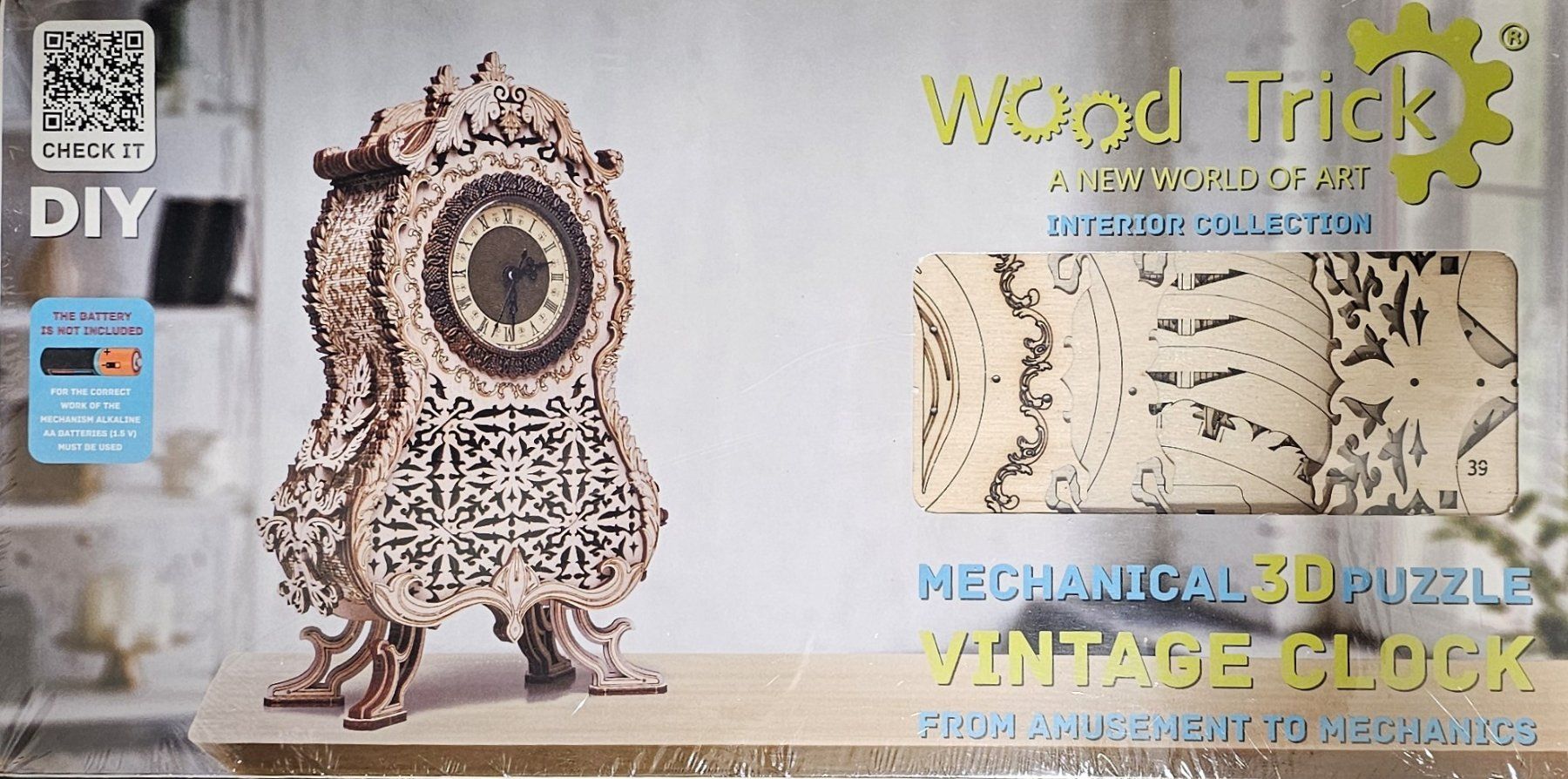 Kit di costruzioni: Wood Trick - Vintage Clock 3D puzzle – Nuovo e nell'imballaggio originale da Genève venduto da This_is_my_hobby