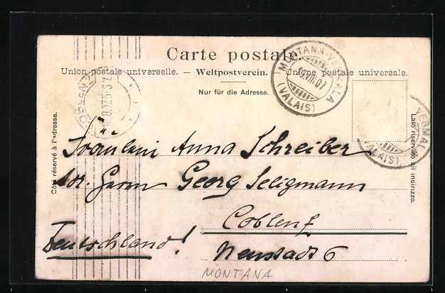 Cartoline postali: Montana, Vermala-sur-Sierre, Forest Hote – Usato da Berlin venduto da bartko-reher 1