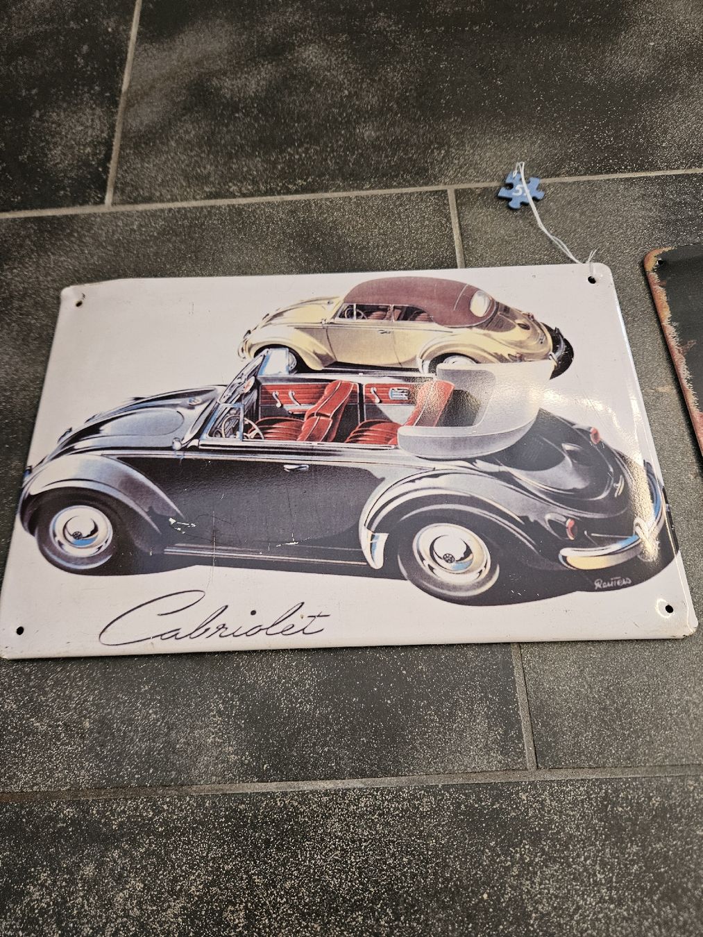Volkswagen Insegne: Blechschild Retro VW Käfer Cabriolet "Slammed Rollin' low" – Usato da Anwil venduto da tamoos 1