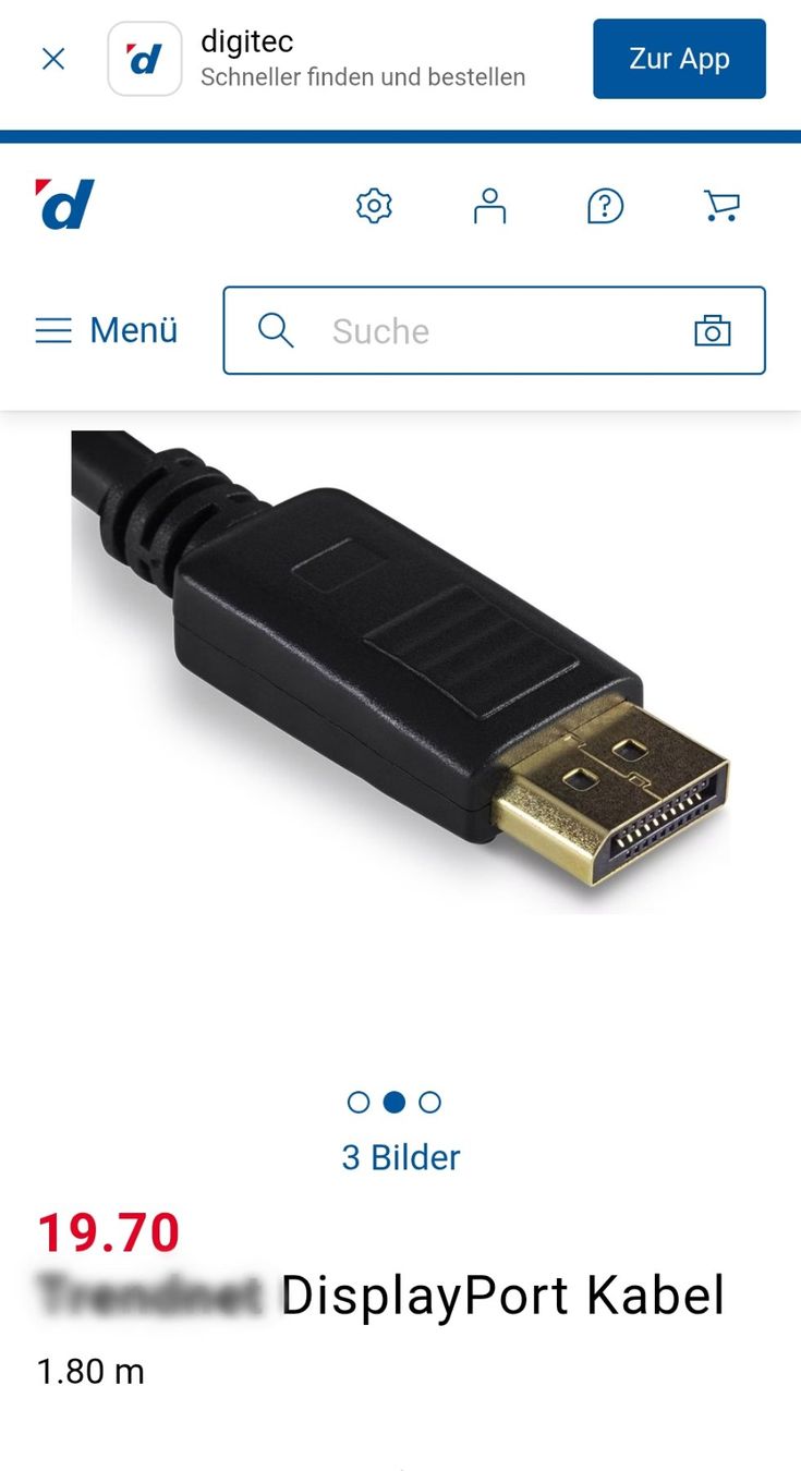 Cavi: DisplayPort Kabel / 1,8 Meter / Digitec CHF 19.70 / DP 1.2 – Nuovo e nell'imballaggio originale da Uster venduto da -FPS- 1