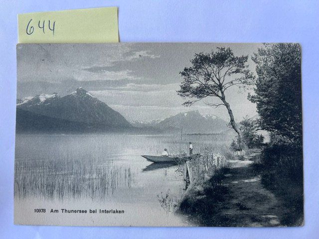 Cartoline postali: alte Ansichtskarte, Am Thunersee bei Interlaken, 1918 – Usato da Niederwil AG venduto da dahu75