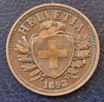 2 RAPPEN JAHR 1893 - SCHWEIZ