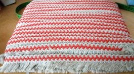 Fransenborte rot/weiss Dekoband Handarbeit DIY