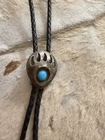 Native American Sterling silver bear claw Bolo