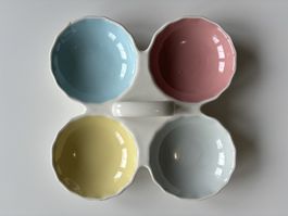 Mid Century Apéro-Geschirr in Pastell/Weiss