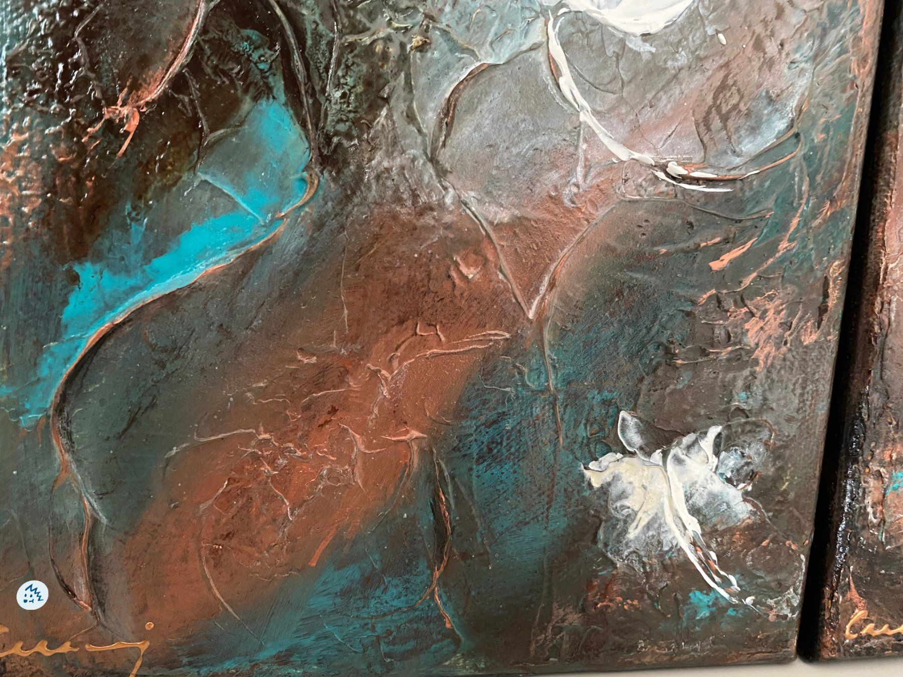 Dipinti: 2-er Set abstrakte Kunst, Acrylmalerei – Nuovo e nell'imballaggio originale da Fanas venduto da Omibia 4