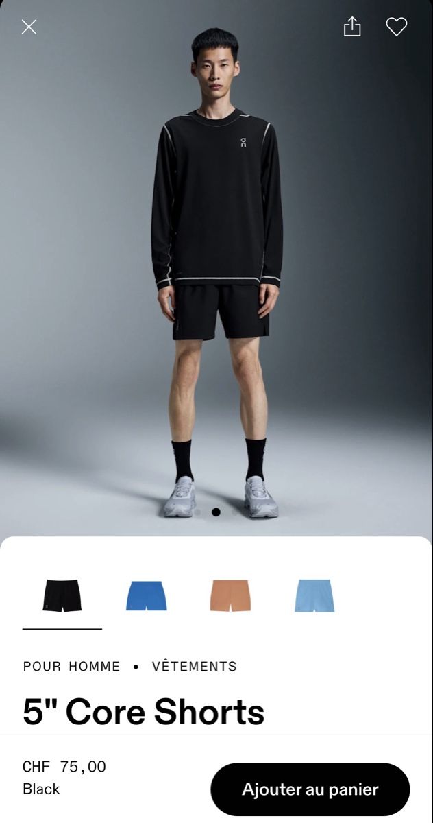 Hosen: Shorts On 5" Core Noir Taille M – Neu (gemäss Beschreibung) aus Champlan von YForter