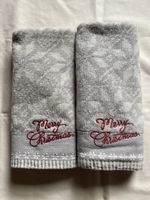 28) 2x Christmas decorative towel embroidery new