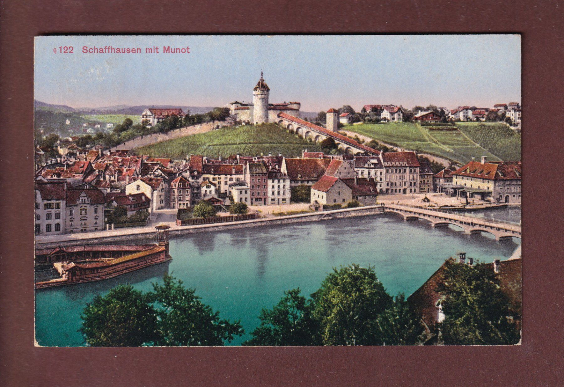 Cartoline postali: SCHAFFHAUSEN - Teil mit Munot - 1916 – Usato da Pully venduto da nicecards