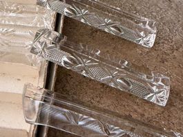 12 porte-couteau / Vintage crystal knife rests /Messerbänkli