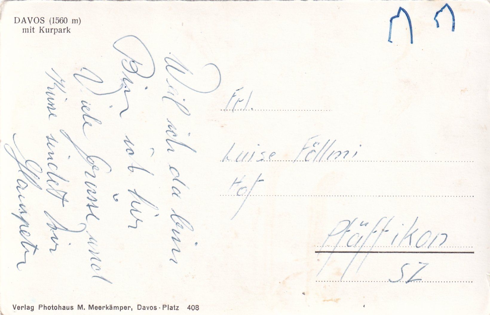 Cartes postales: Davos mit Kurpark /ay – D'occasion à Hombrechtikon par Rudolf07 1
