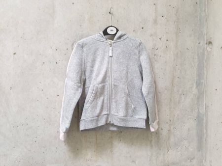 Sweat à capuche zippé H&M, gris clair, fille, taille 110/116