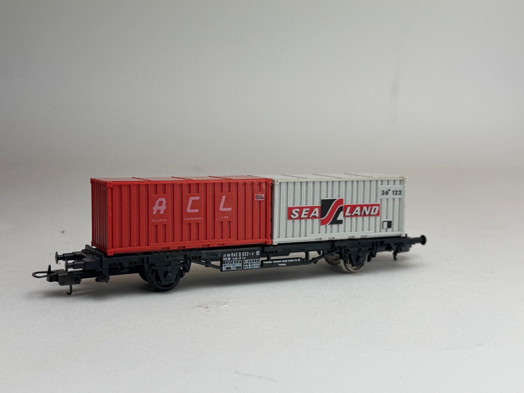 Lima Modellini di ferrovie: HR- Lima Containertragwagen Sealand/ACL – Usato da Elm venduto da Wikmtz 1