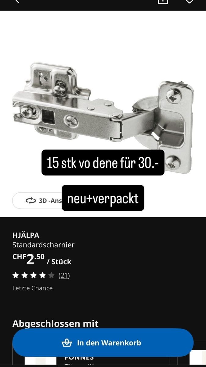 Cadenas: Standartschanier – Neuf avec emballage d'origine à Altstätten SG par Noahhaef