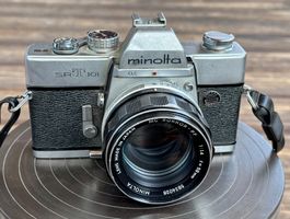 Minolta SRT 101 Analogkamera m. Rokkor Objektiv 1:14 f=58 mm