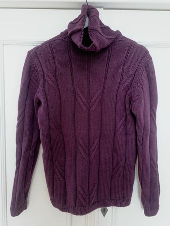 Vintage Lodenfrey Sportive Strickpullover Lila Rollkragen