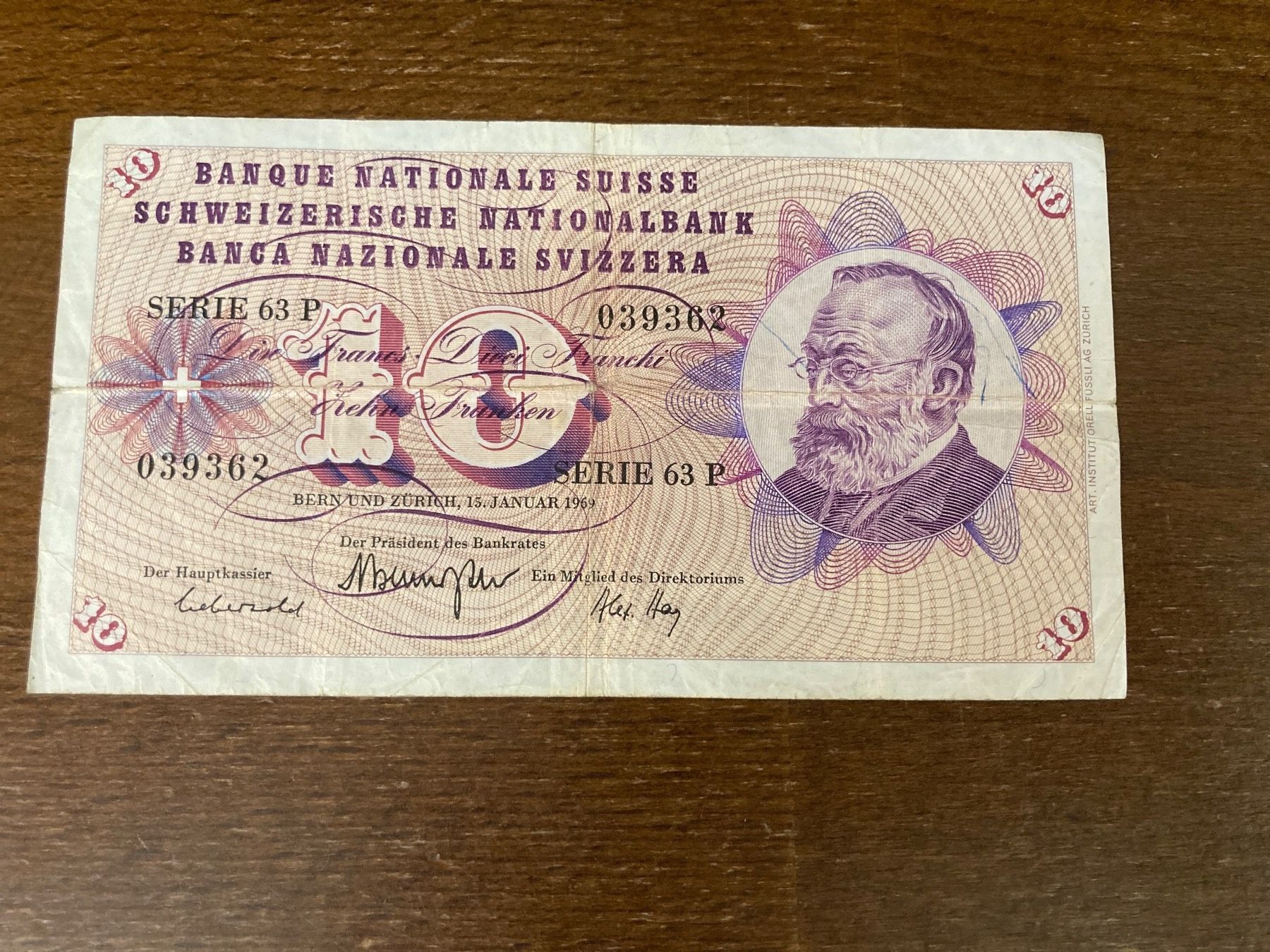 Banconote: CHF 10.00 Serie 63 P – Usato da Jonen venduto da Sevenb