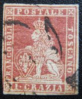 Toskana Altitalien Kat. 4y gest. 1853 Kat. 75 Euro