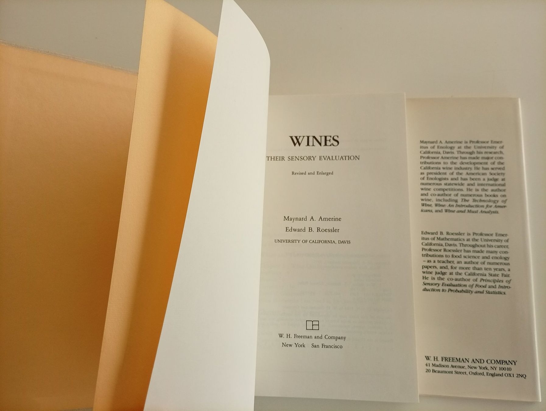 Livres: Wines. Their Sensory Evaluation – D'occasion à Locarno par edn.vintage 1