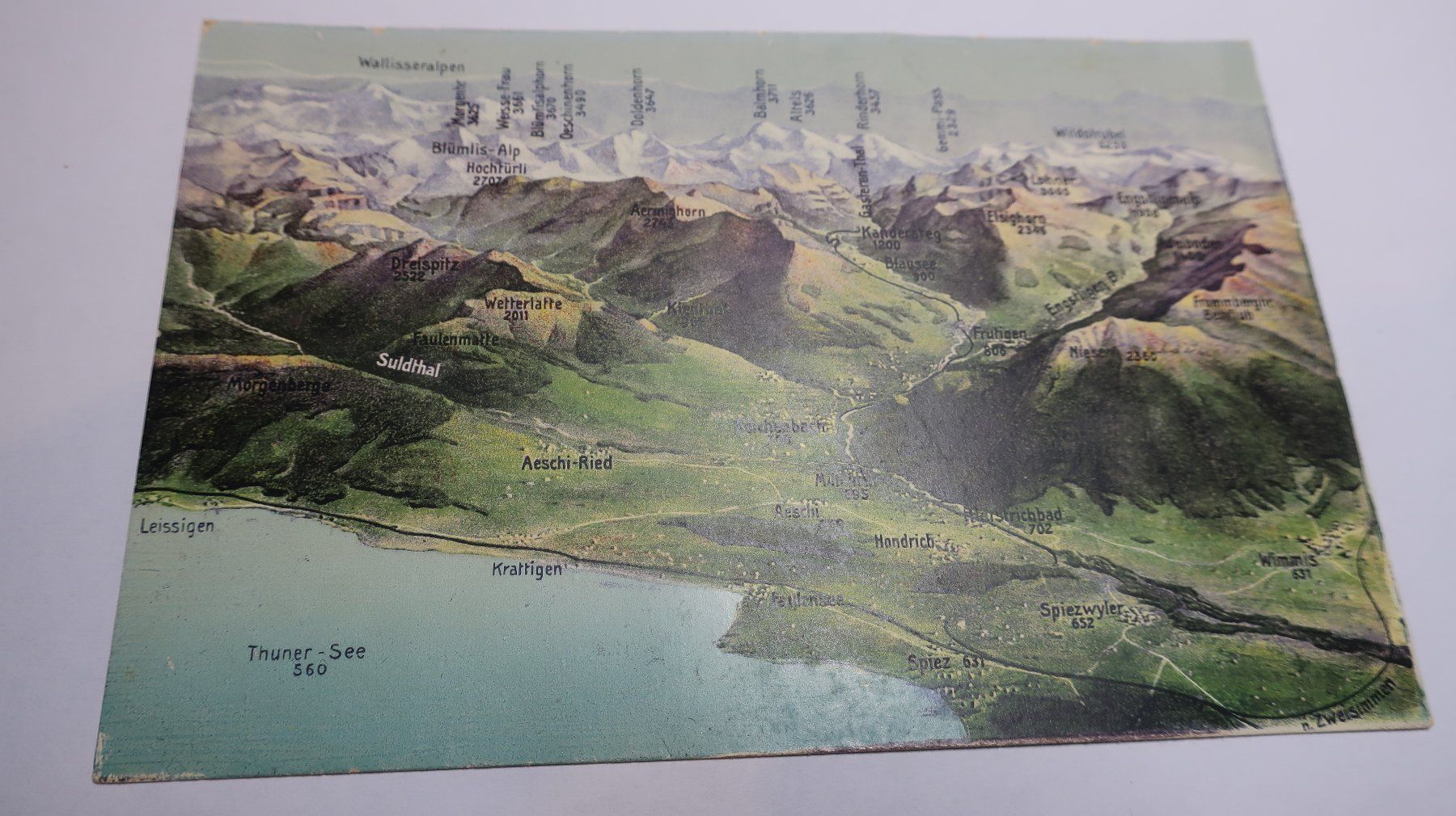 Ansichtskarten: Thuner-See Panorama 1912 – Gebraucht aus Cormoret von Pascalll2001 1
