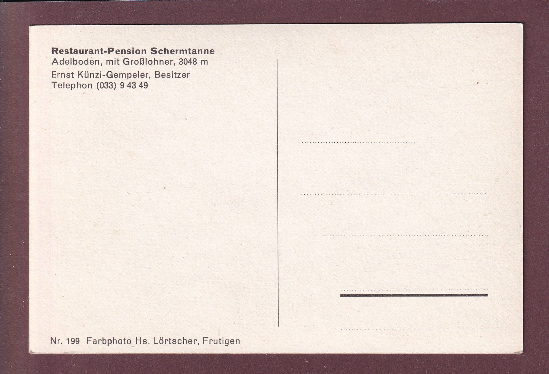 Cartoline postali: ADELBODEN - Restaurant Schermtanne – Usato da Pully venduto da nicecards 1