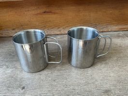 Campingbecher Camping Edelstahl 2 Dl Becher VERSAND 10.-.