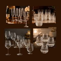 8 Mehrzweckgläser - 8 Champagnerflöten - Gläser-Set 15tlg