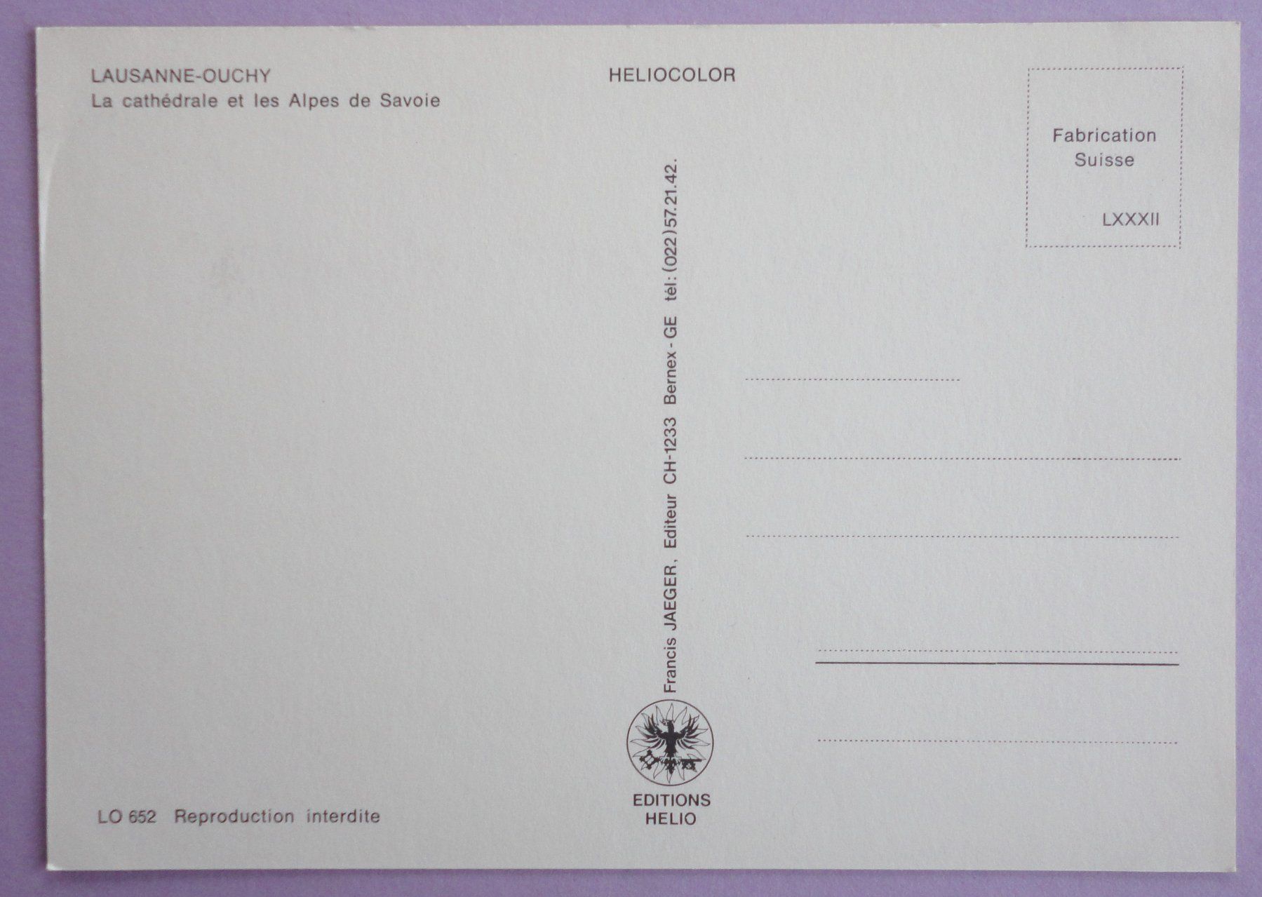 Cartoline postali: Lausanne-Ouchy, La cathédrale – Usato da Fétigny venduto da Billy2miny 1