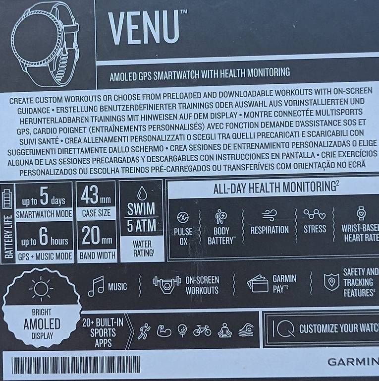 Garmin Montres: Montre connectée Garmin Venu – D'occasion à Courtepin par Titus57 4