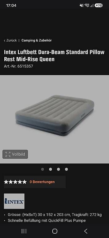 Matelas: Luftbett Intex Durabeam  – D'occasion à Winterthur par jas_ygr6