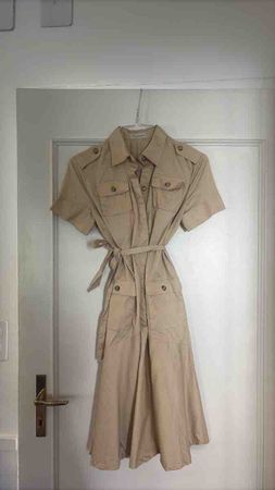 Kleid Safari Stil beige mit Gürtel guter Zustand