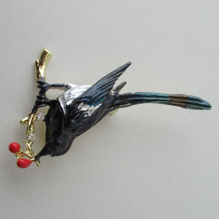 Broschen & Nadeln: Elster Vogel Broschen Emaille mit Strass – Neu (gemäss Beschreibung) aus Stein am Rhein von Vitrum8260 1