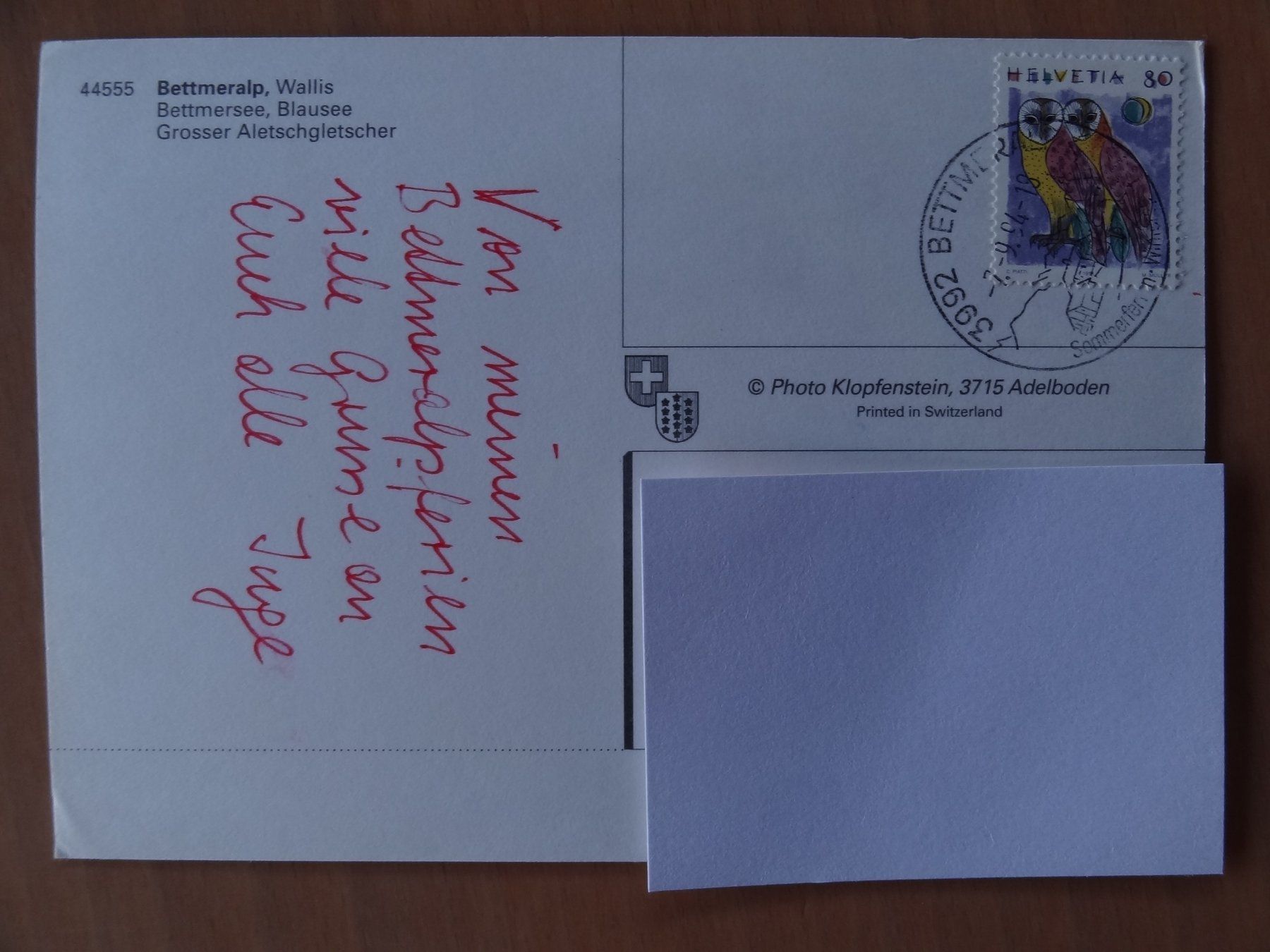 Cartoline postali: Bettmeralp - 5 vues - 1994 – Usato da St Léonard venduto da Riglin 1