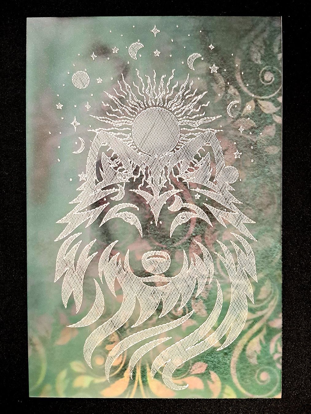 Toutes les décorations: Plaque métal "Le loup", fait main, vert – Neuf (Voir description) à Troinex par adelineac 1