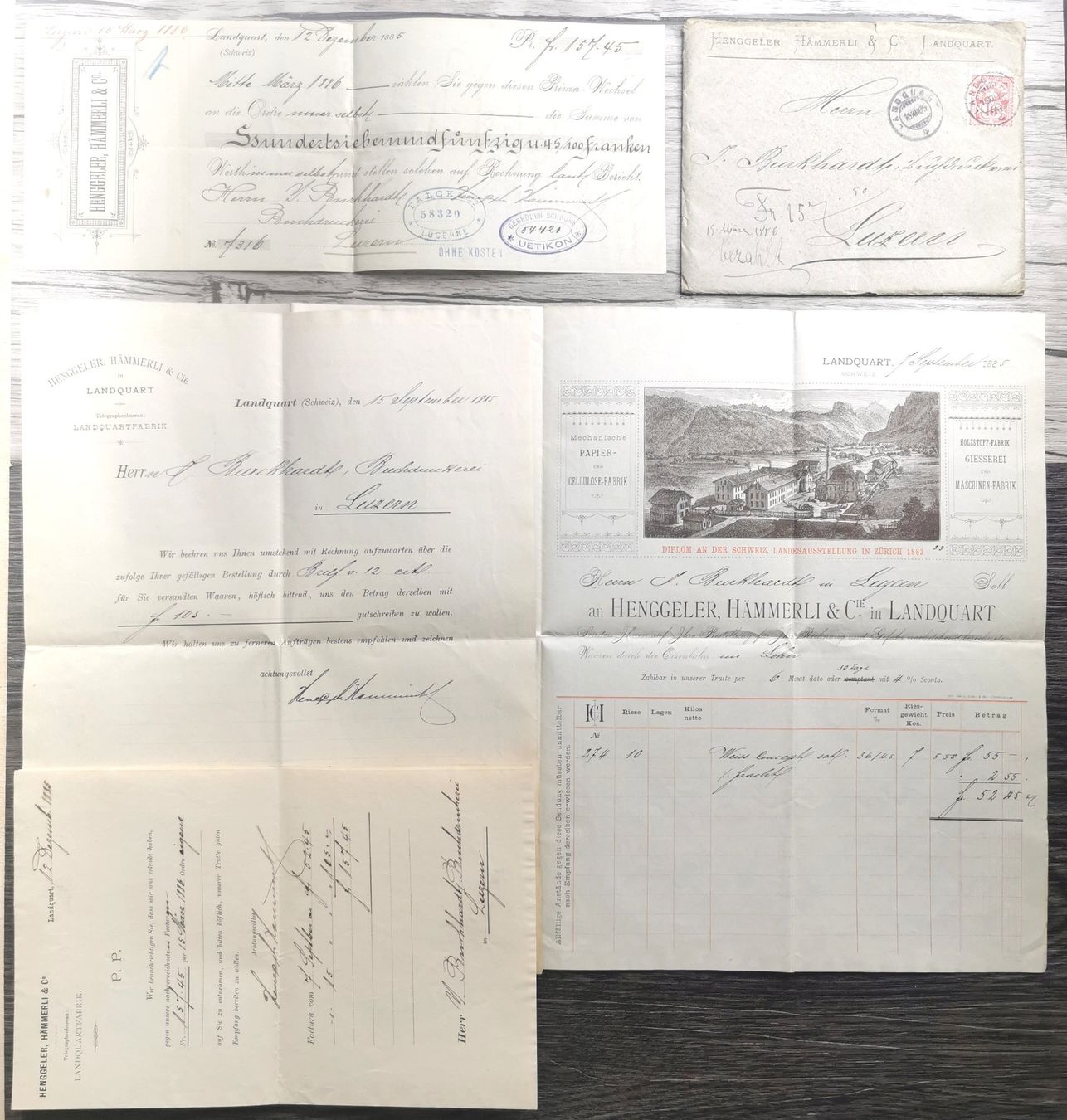 Tutti i francobolli: TR14 Superbe enveloppe avec les documents originaux 1885 – Usato da Cousset venduto da Patrick_Collections