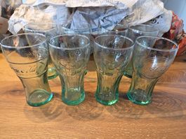 8x original Coca Cola Gläser mit Jahreszahlen