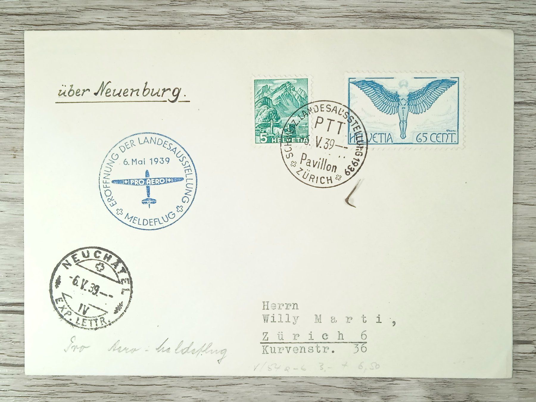 Tous les timbres: TR12 Enveloppe + Timbre Suisse 1939 – D'occasion à Cousset par Patrick_Collections