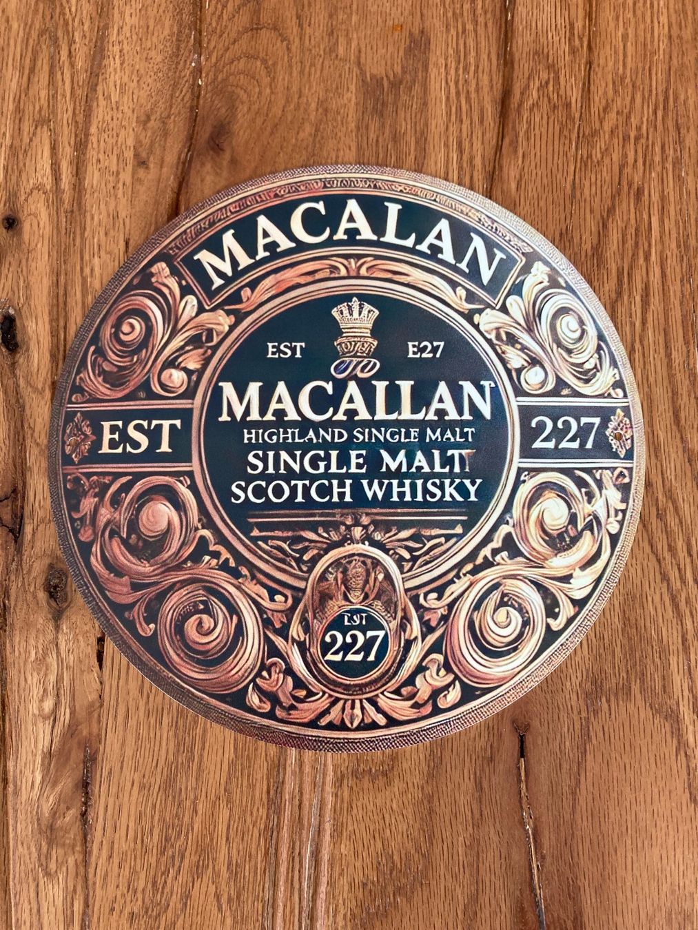 Macallan Bevande alcoliche: Macallan Single Malt Whisky - Schönes Blechschild - neu!!! – Nuovo e nell'imballaggio originale da Bremgarten AG venduto da Eurotiz 1