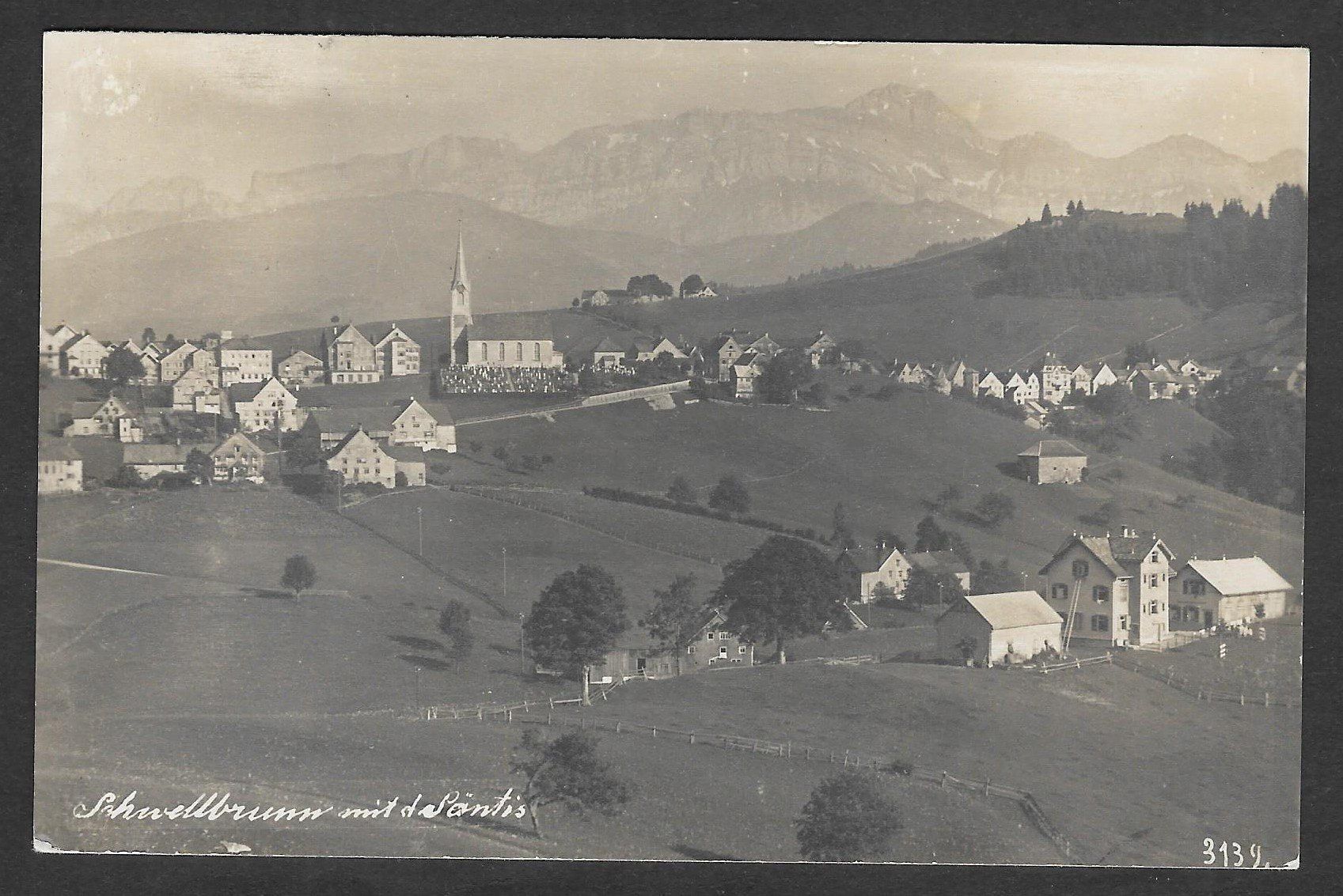 Cartes postales: Schwellbrunn Teilansicht mit Säntis – D'occasion à Olten par clotaldi