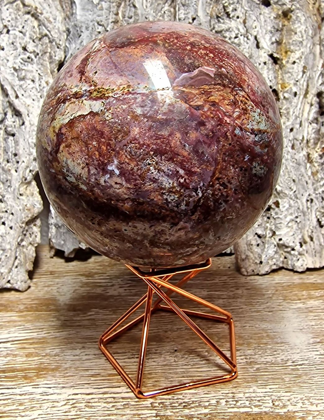 Minerali & Pietre curative: Einzigartige Jaspis Kugel 82mm 687g – Nuovo (secondo la descrizione) da Matzingen venduto da Shay_Crystalz 1