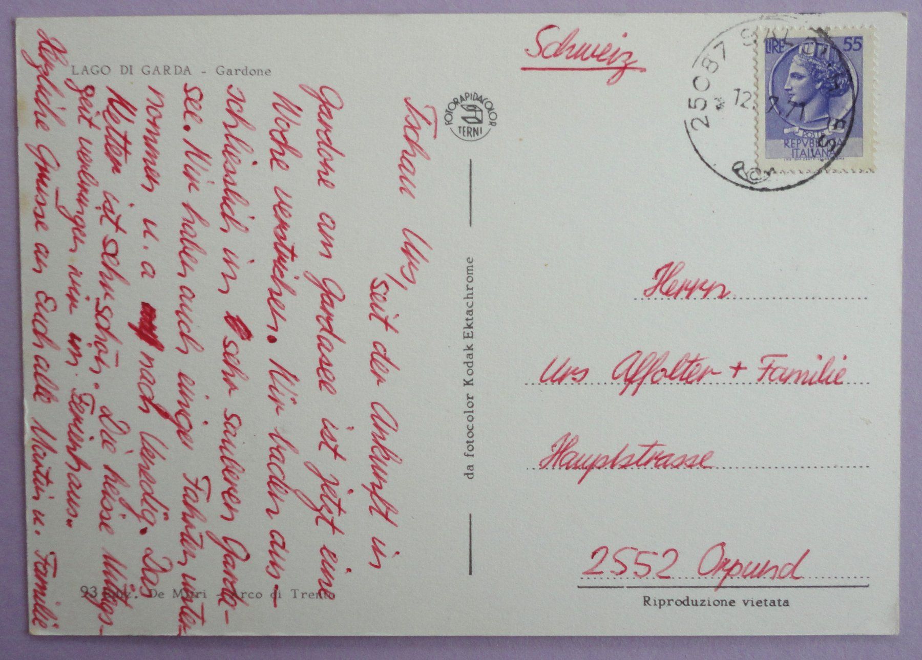 Cartoline postali: Lago di Garda - Cardone – Usato da Fétigny venduto da Billy2miny 1