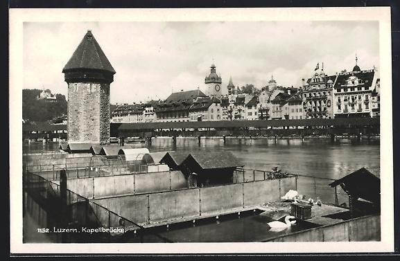 Ansichtskarten: AK Luzern, Kapellbrücke – Gebraucht aus Berlin von bartko-reher
