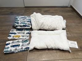 IKEA Lenfast Decke, Len Kopfkissen und 2 Bezüge