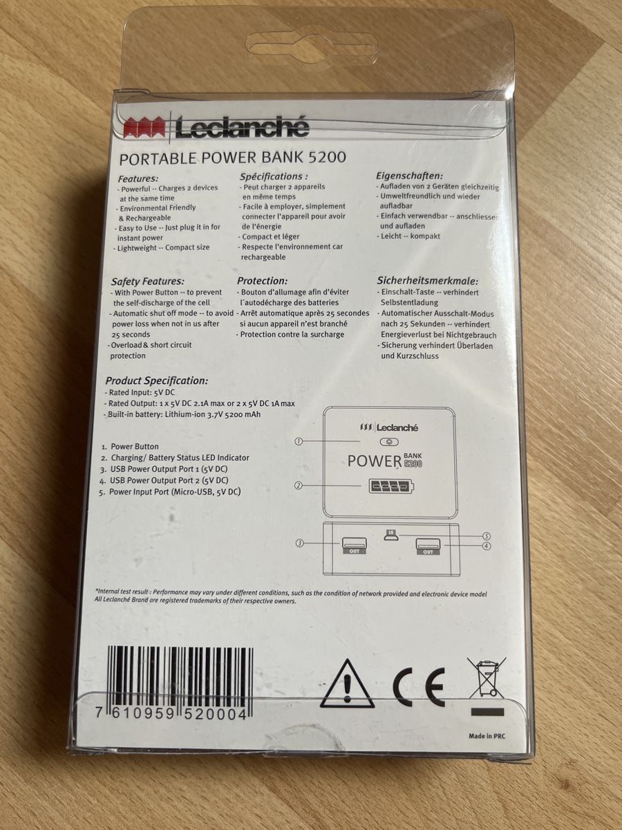 Batterie: Powerbank 5200 mAh – Nuovo e nell'imballaggio originale da Hauptwil venduto da Tifosi92 1